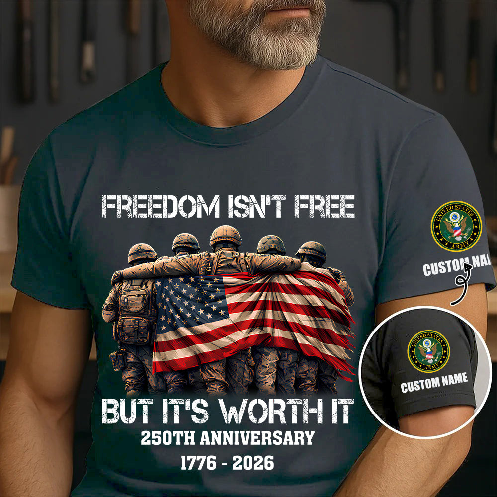 Personalized Name US Army Soldier/ Veteran T-Shirt - 1776470402