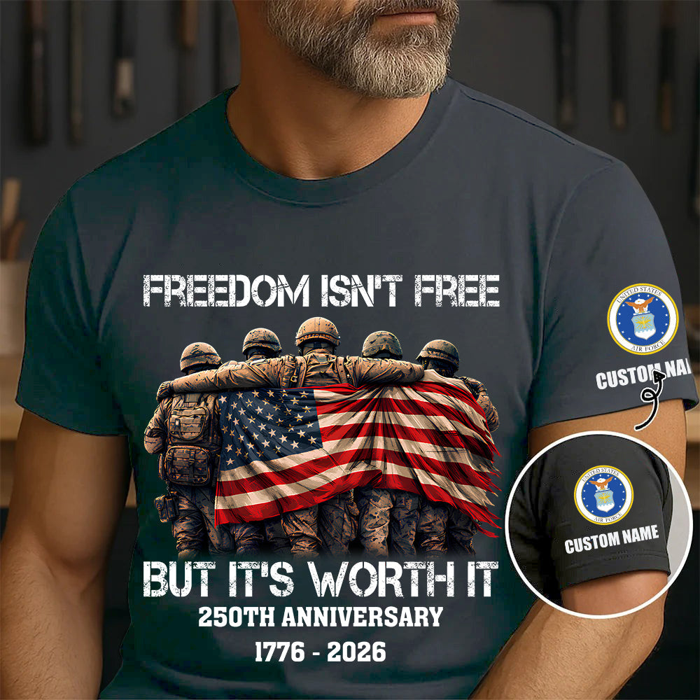 Personalized Name US Air Force Soldier/ Veteran T-Shirt - 1776470402
