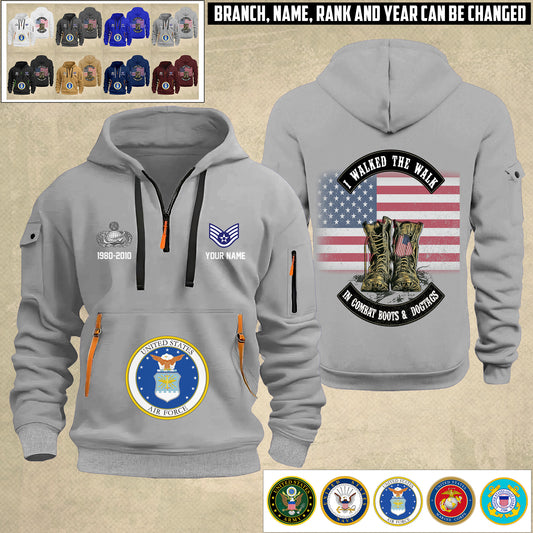 Air Force Badge - Personalized US Soldier/ Veteran With Name And Rank Zip Hoodie Multicolor - 17349984