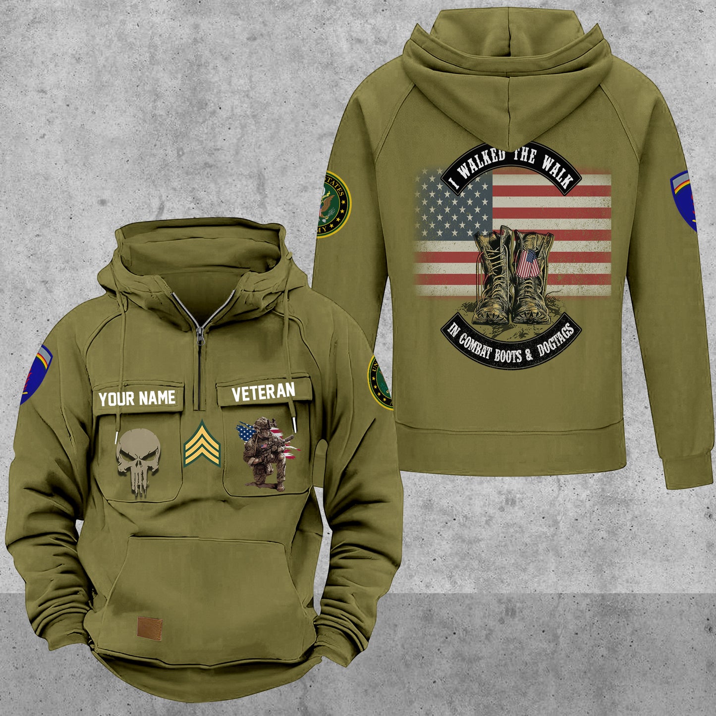Army Division - Personalized US Soldier/ Veteran Vintage Hoodie All Over Printed - 17494272