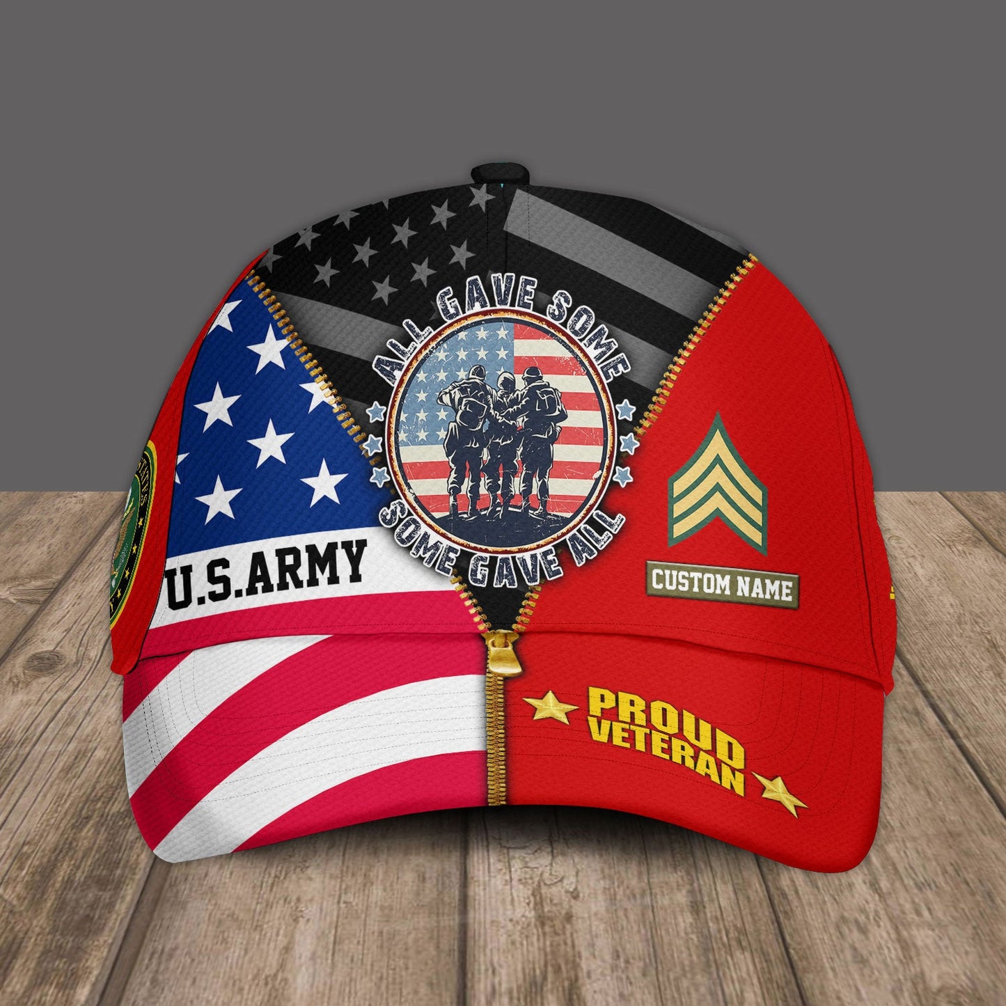 Army Branch - Personalized Rank And Name US Soldier/Veterans Baseball Cap - 1776038402