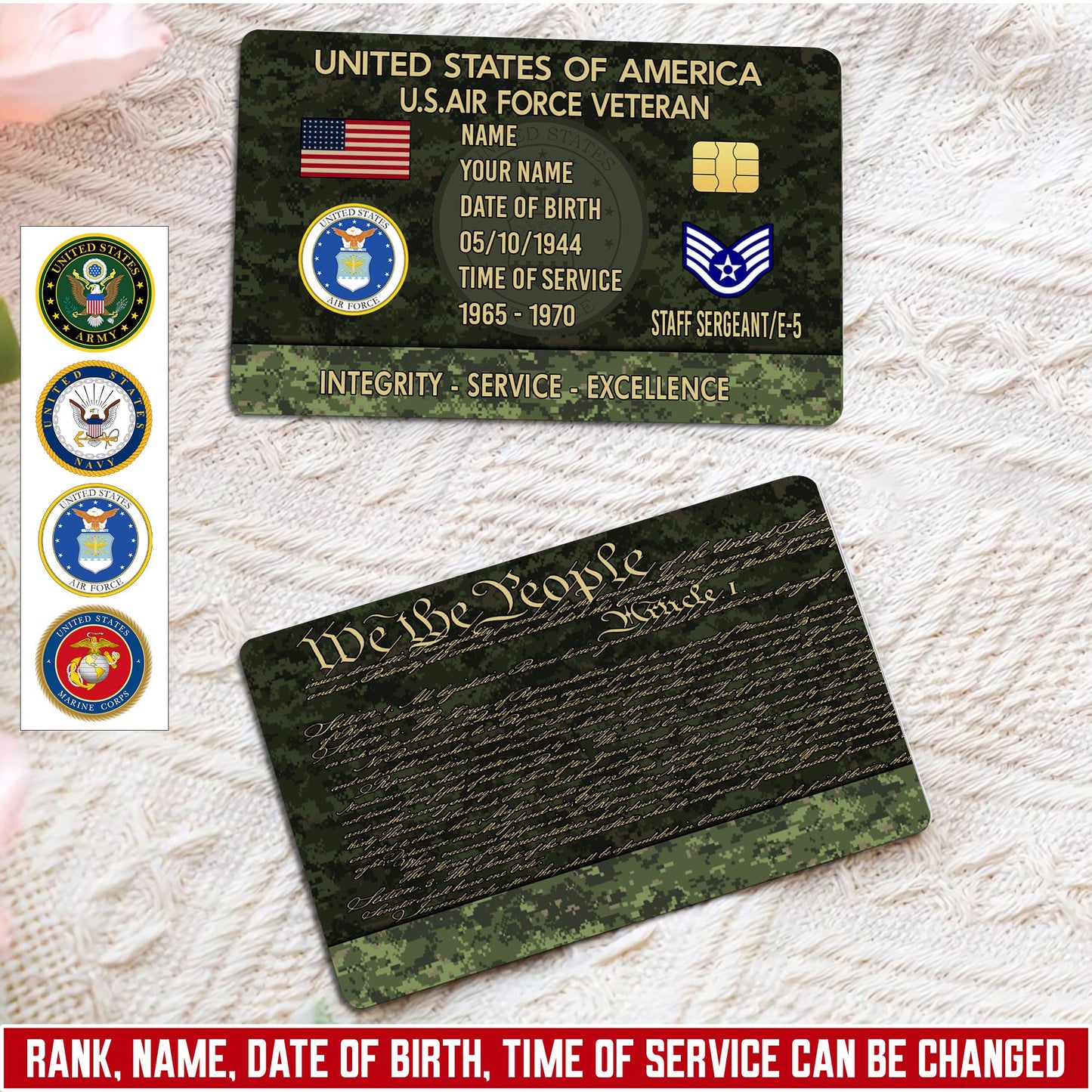Air Force Command - Personalized US Soldier/ Veteran With Rank, Name And Year Aluminum Wallet Card - 17758656
