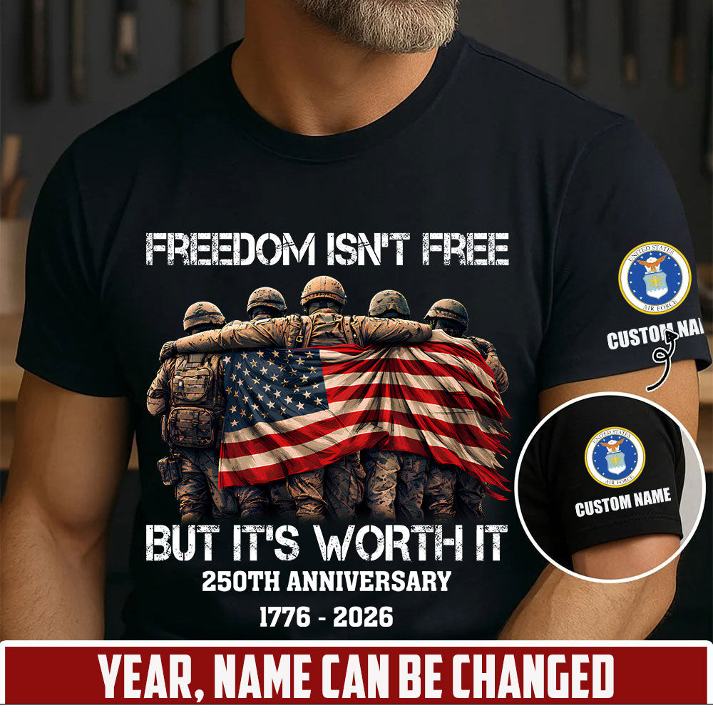Personalized Name US Air Force Soldier/ Veteran T-Shirt - 1776470402