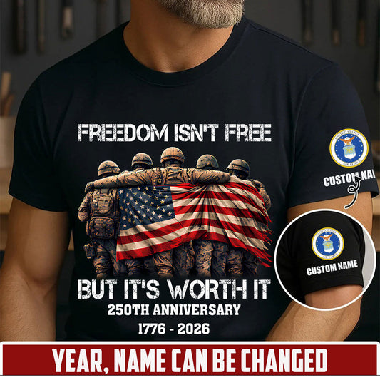 Personalized Name US Air Force Soldier/ Veteran T-Shirt - 1776470402