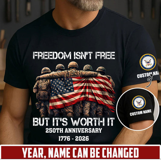 Personalized Name US Navy Soldier/ Veteran T-Shirt - 1776470402