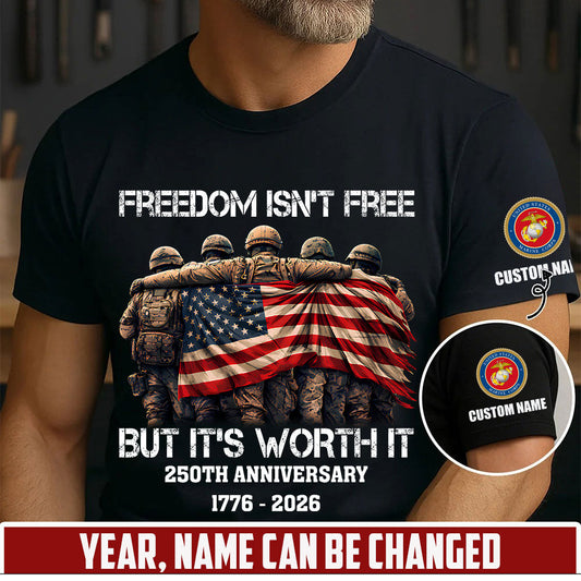 Personalized Name US Marine Soldier/ Veteran T-Shirt - 1776470402