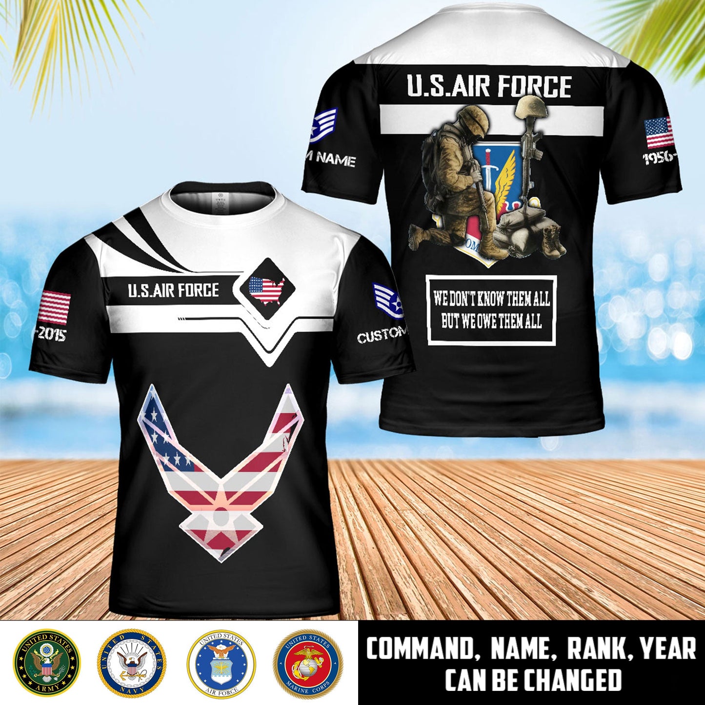 Air Force Command - Personalized US Soldier/Veteran with Rank, Name & Year T-Shirt All Over Printed - 1776211202
