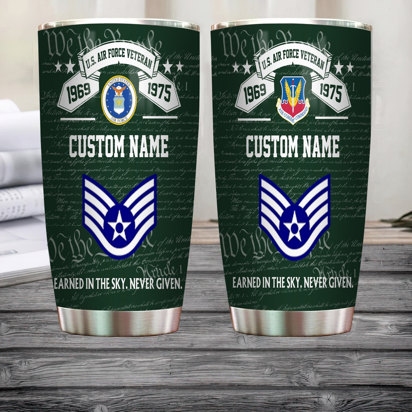 Air Force Command- Personalized US Soldier/ Veteran Tumbler - 17492544