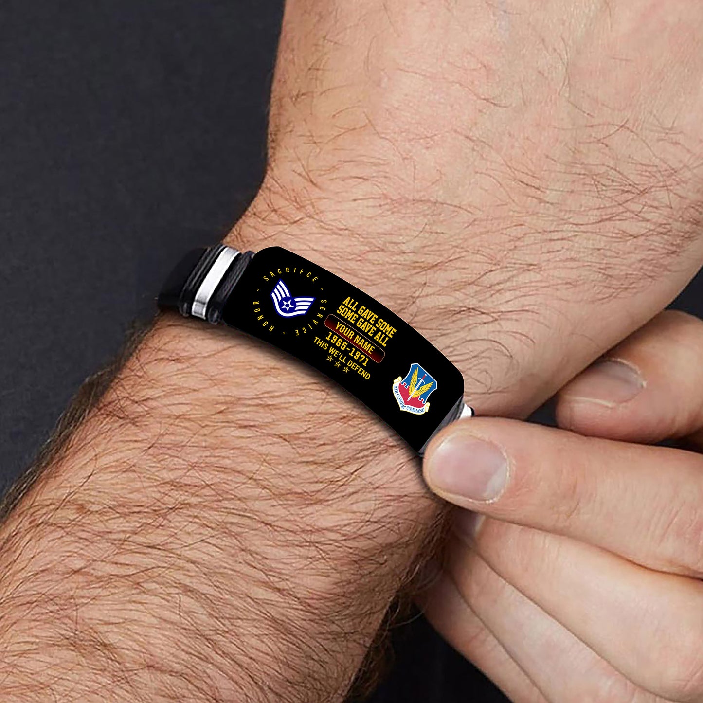 Air Force Command - Personalized US Soldier/ Veteran With Rank, Name And Year Bracelet - 17453664