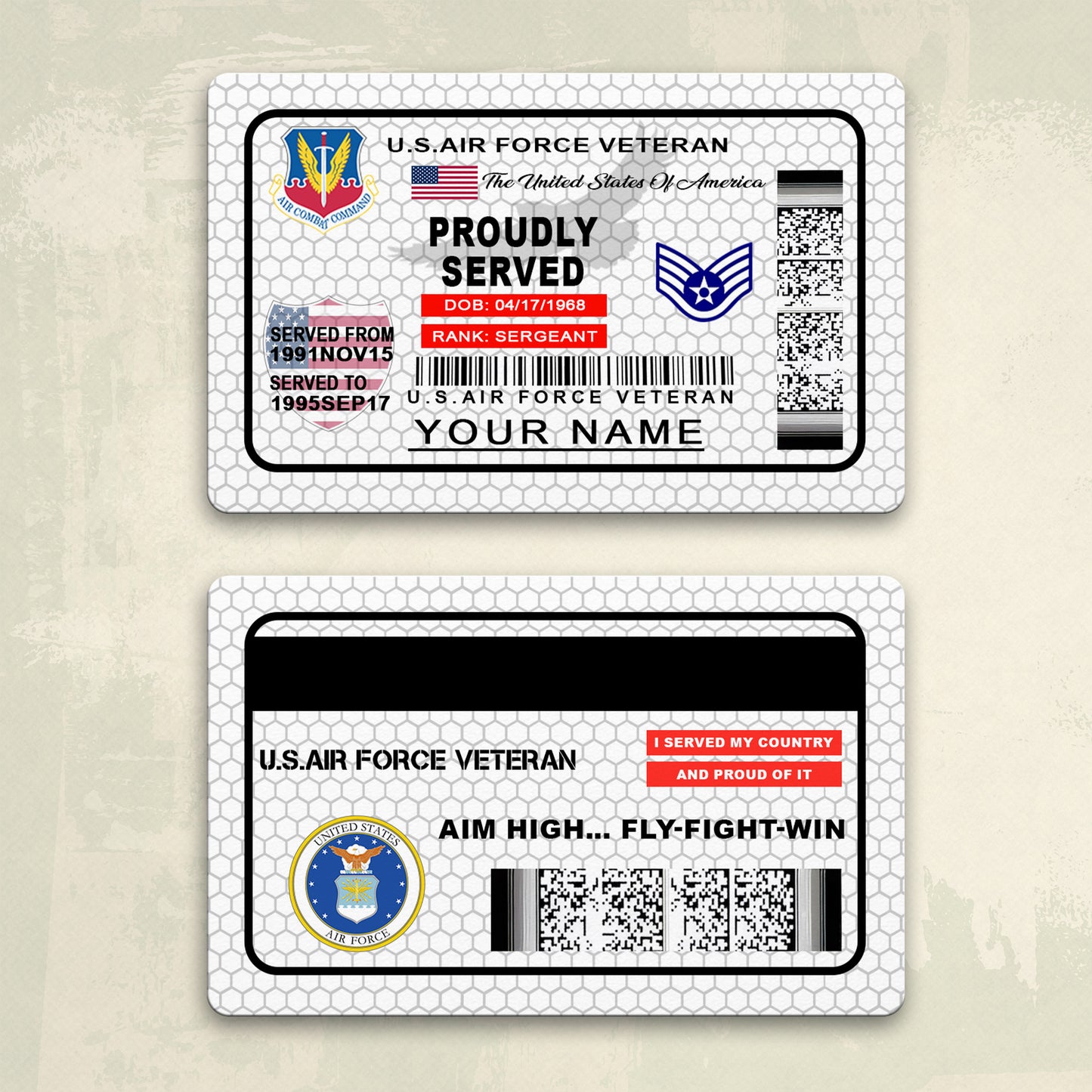 Air Force Command - Personalized US Soldier/ Veteran Aluminum Wallet Card - 17488224