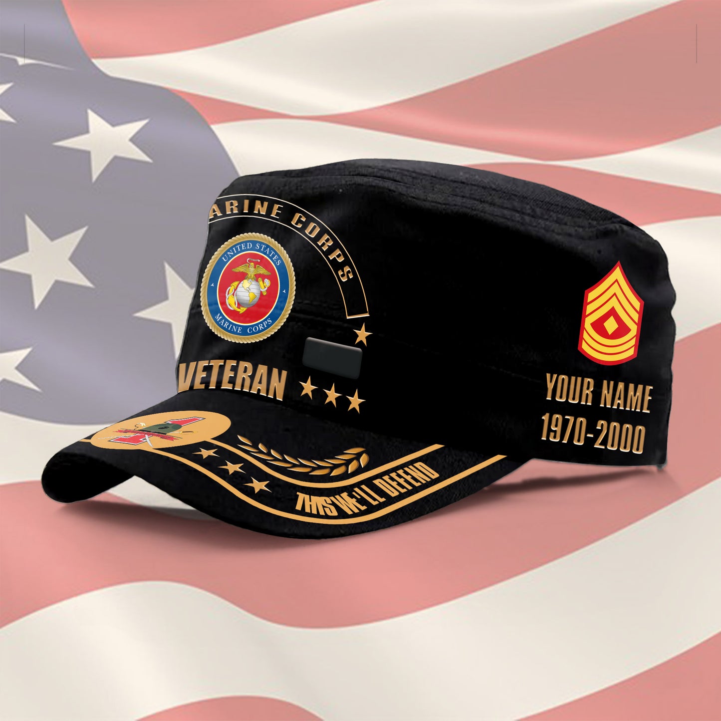 Marines Battalions - Personalized US Soldier/ Veteran With Name, Rank And Year Military Cap - 17400960