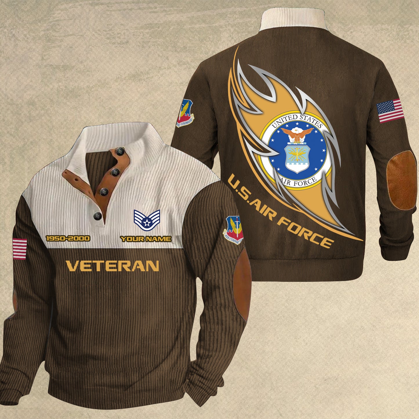 Air Force Command - Personalized US Soldier/ Veteran With Name, Year And Rank Sports Sweatshirt - 17410464