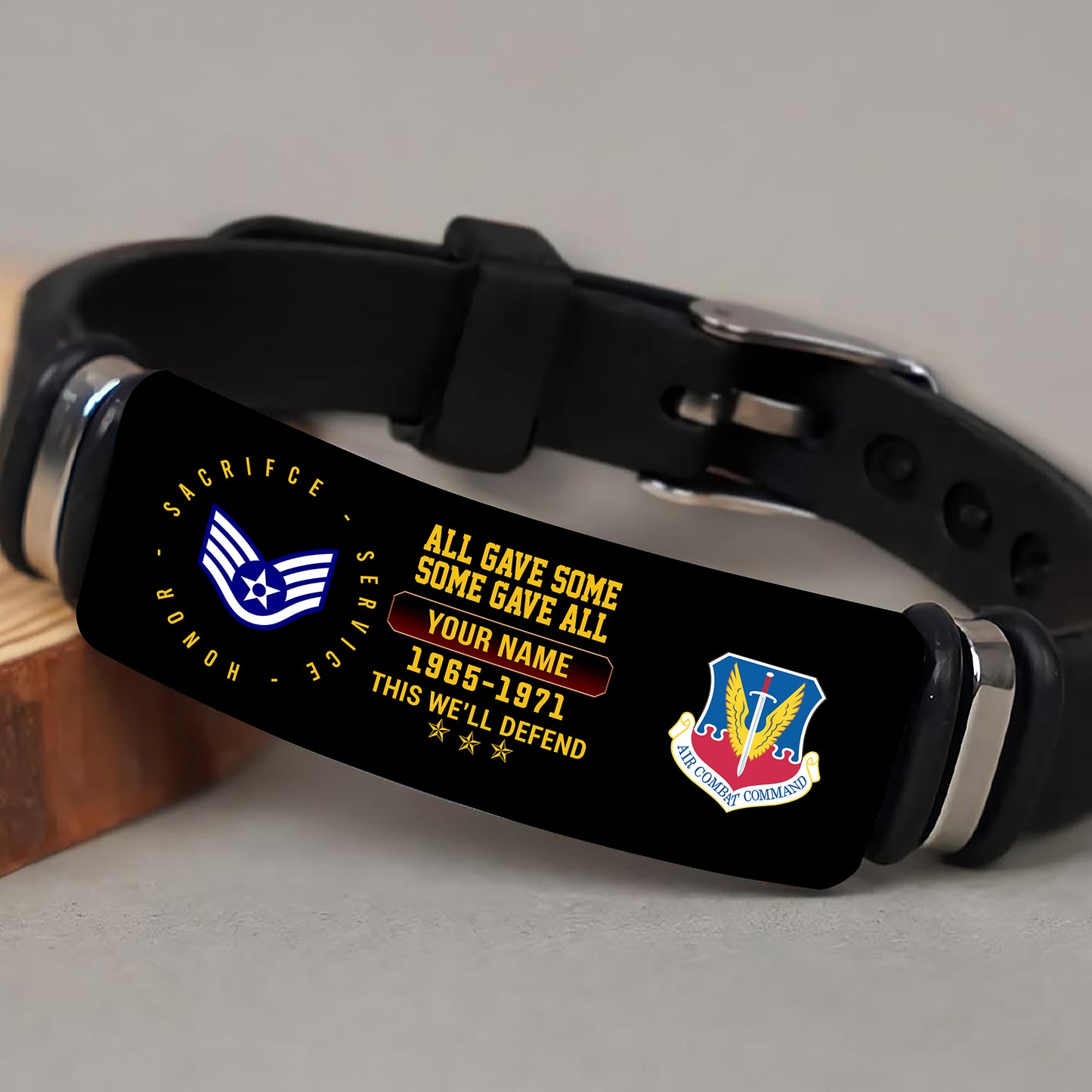 Air Force Command - Personalized US Soldier/ Veteran With Rank, Name And Year Bracelet - 17453664