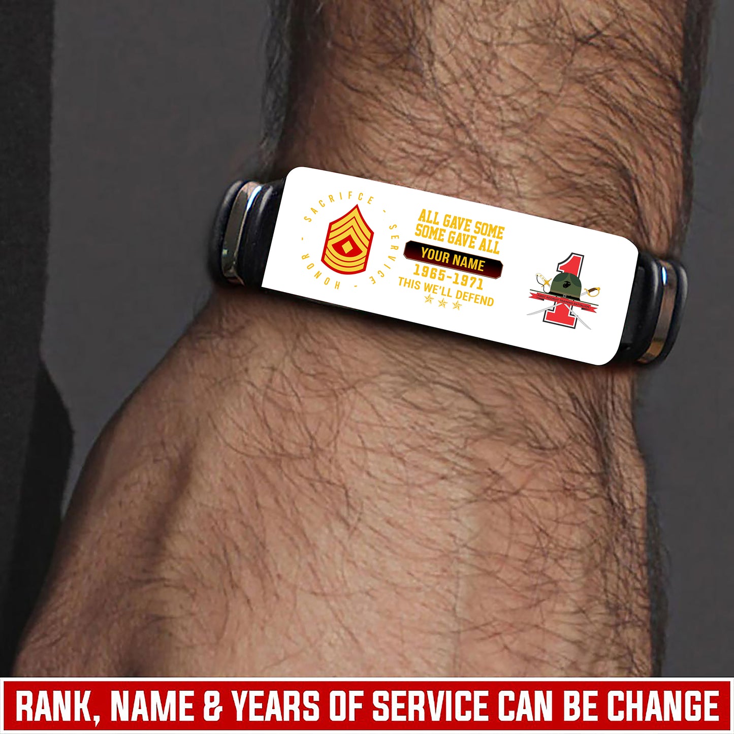 Marines Battalions - Personalized US Soldier/ Veteran With Rank, Name And Year Bracelet - 17453664
