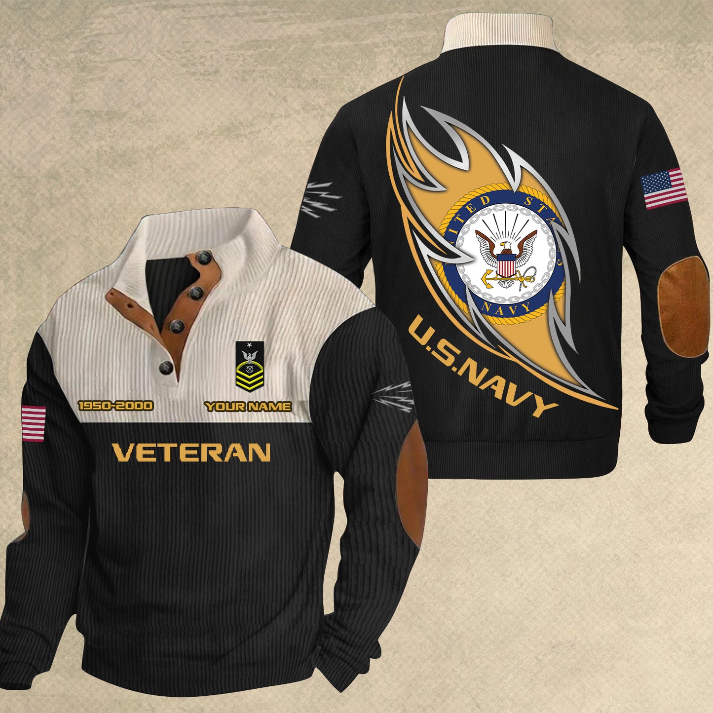 Navy Rating - Personalized US Soldier/ Veteran With Name, Year And Rank Sports Sweatshirt - 17410464