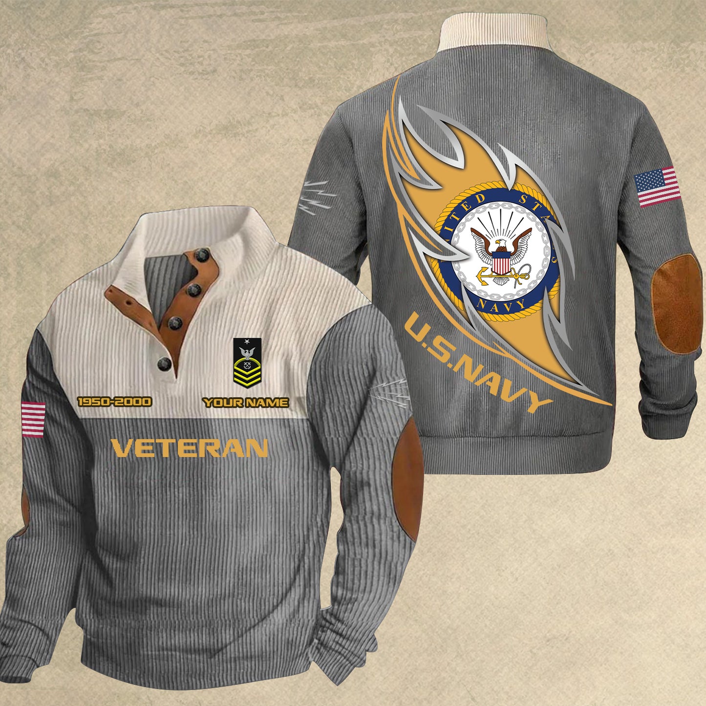 Navy Rating - Personalized US Soldier/ Veteran With Name, Year And Rank Sports Sweatshirt - 17410464