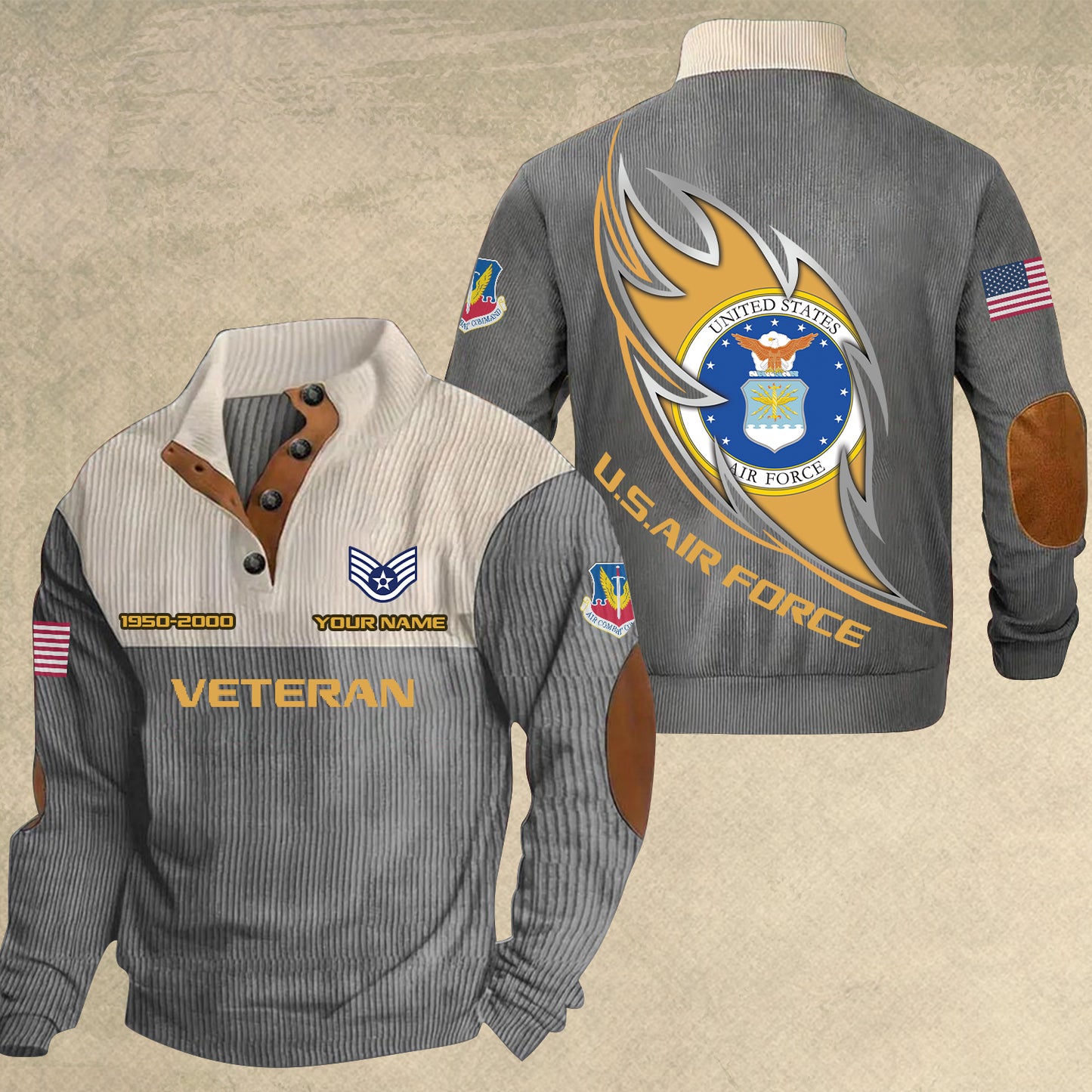 Air Force Command - Personalized US Soldier/ Veteran With Name, Year And Rank Sports Sweatshirt - 17410464