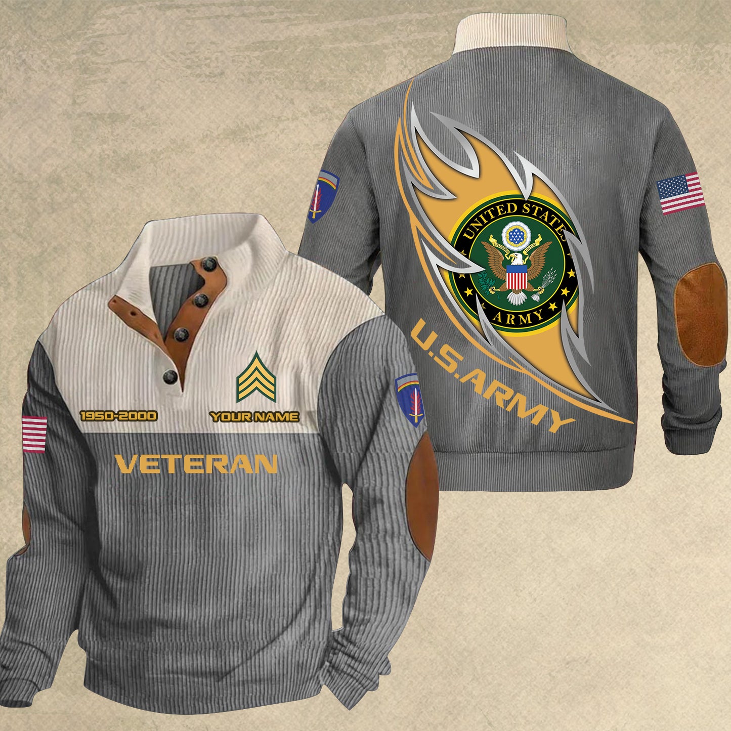 Army Division - Personalized US Soldier/ Veteran With Name, Year And Rank Sports Sweatshirt - 17410464