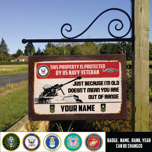 Navy Badge - Personalized US Soldier/ Veteran Rectangle  Metal Sign - 17482176