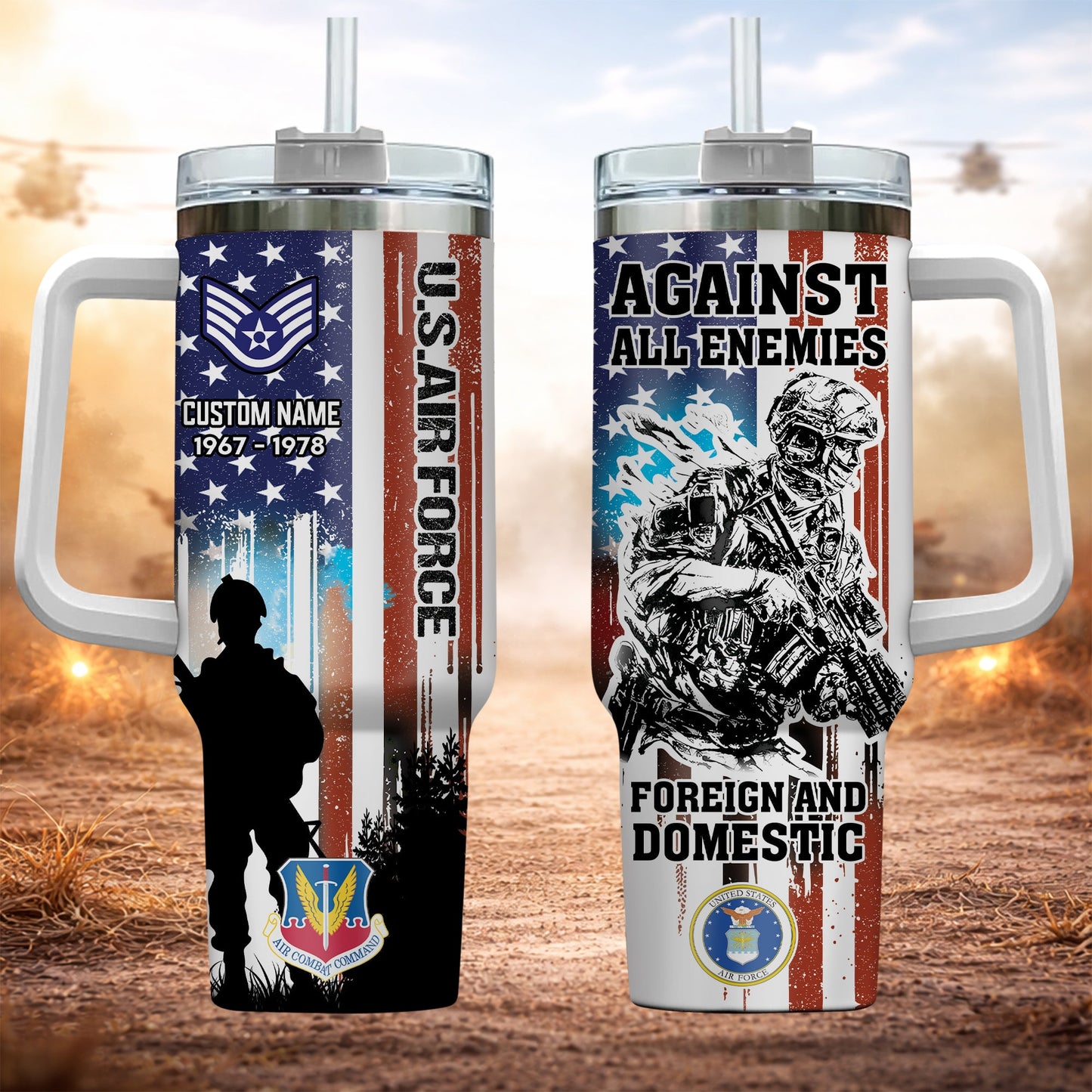 Air Force Command - Personalized US Veteran/ Soldier With Rank, Year And Name Tumbler - 17756928