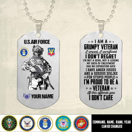 Air Force Command - Personalized US Soldier/ Veteran Dog Tag Necklace - 17489088