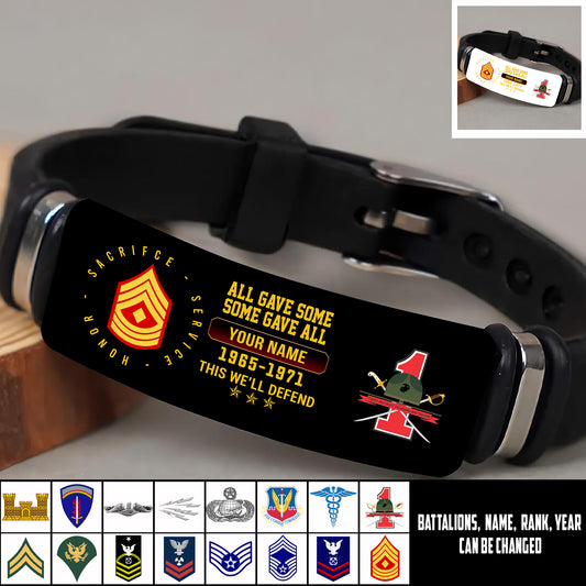 Marines Battalions - Personalized US Soldier/ Veteran With Rank, Name And Year Bracelet - 17453664