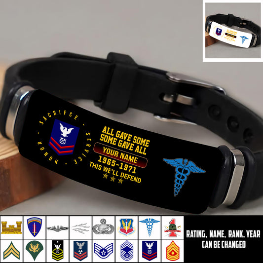 Coast Guard Rating - Personalized US Soldier/ Veteran With Rank, Name And Year Bracelet - 17453664