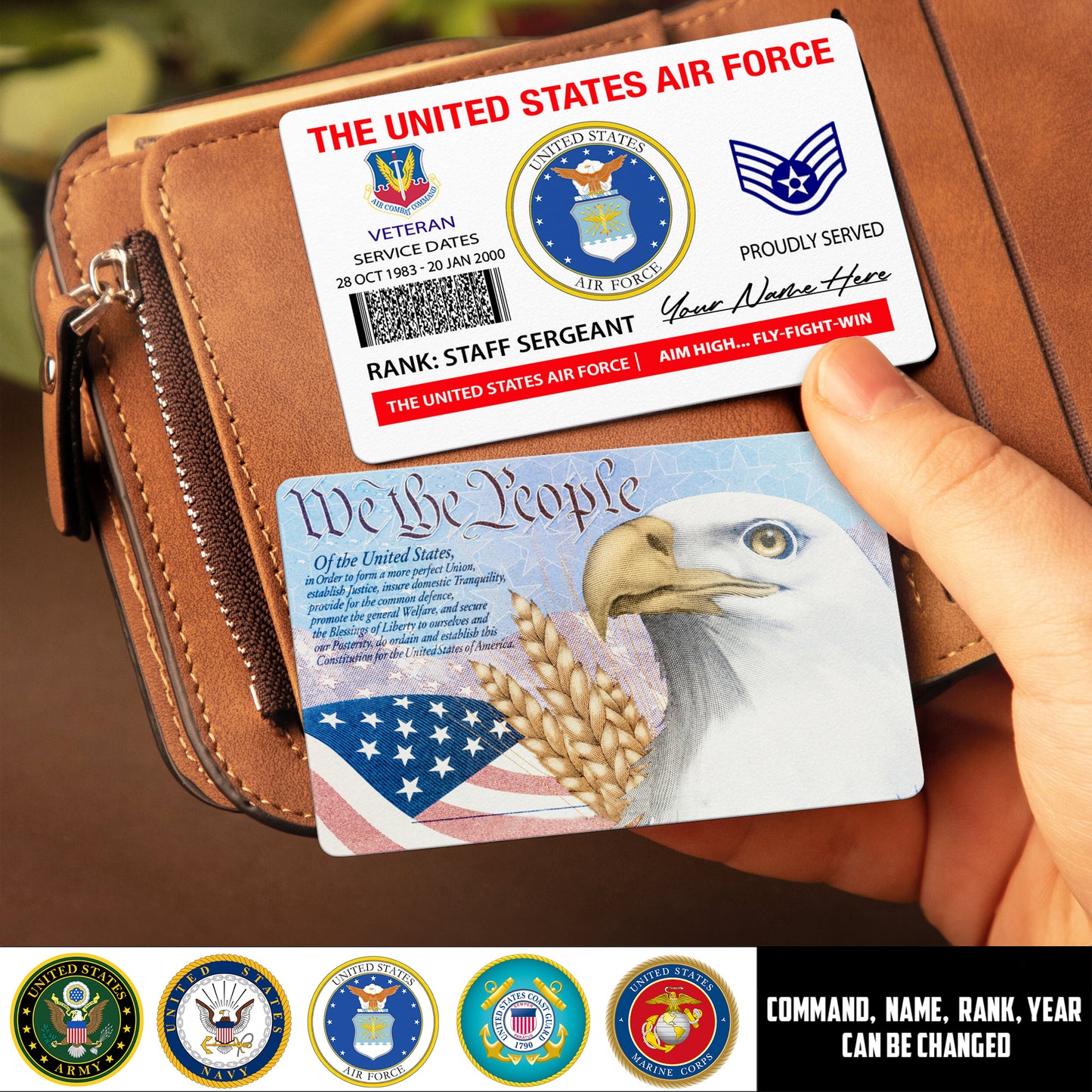 Air Force Command - Personalized US Soldier/ Veteran Aluminum Wallet Card - 17490816