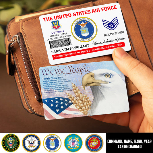 Air Force Command - Personalized US Soldier/ Veteran Aluminum Wallet Card - 17490816