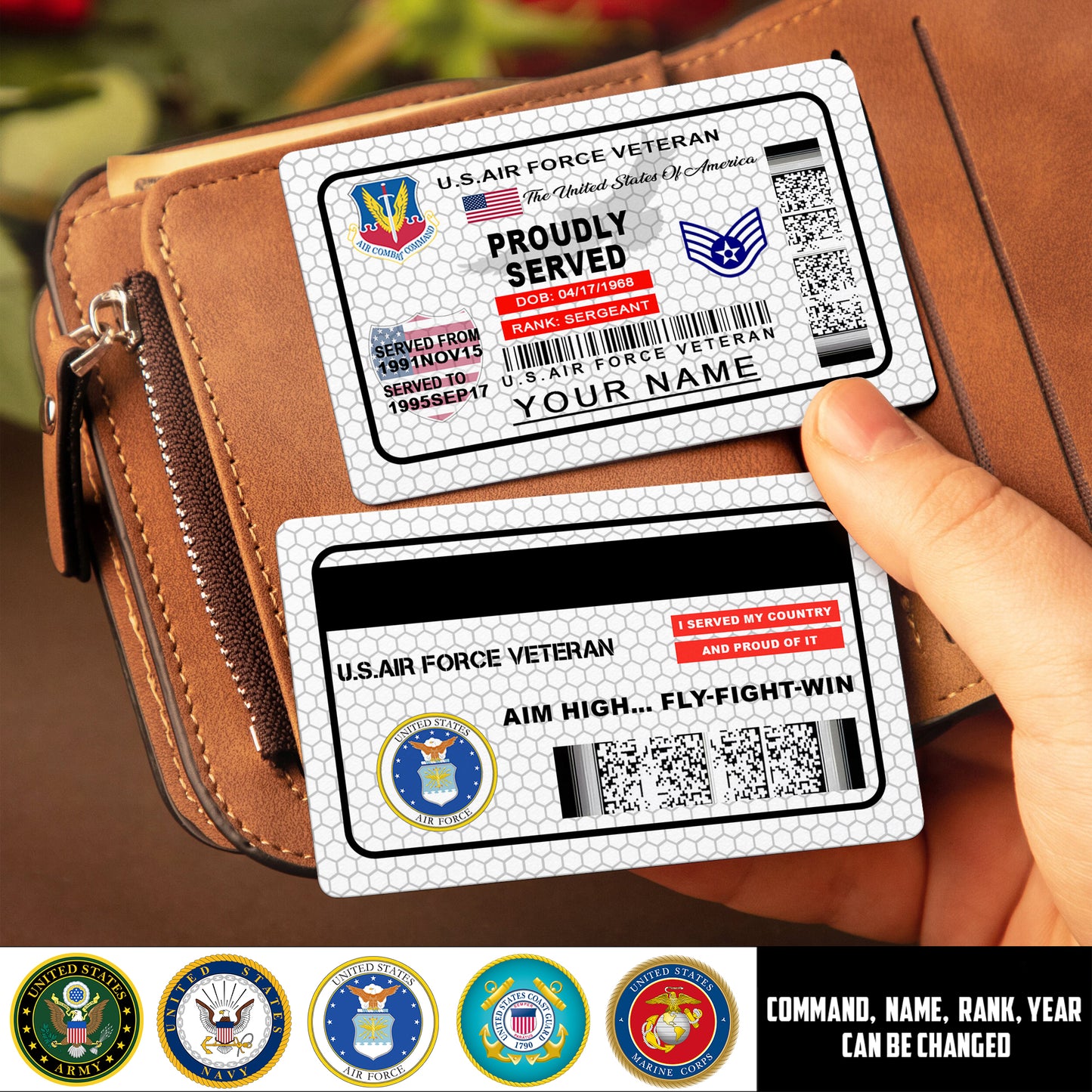 Air Force Command - Personalized US Soldier/ Veteran Aluminum Wallet Card - 17488224