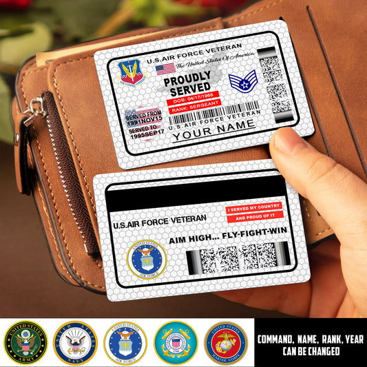 Air Force Command - Personalized US Soldier/ Veteran Aluminum Wallet Card - 17488224