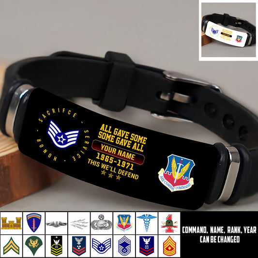 Air Force Command - Personalized US Soldier/ Veteran With Rank, Name And Year Bracelet - 17453664