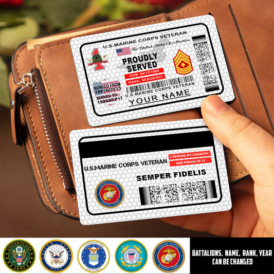 Marines Battalions - Personalized US Soldier/ Veteran Aluminum Wallet Card - 17488224