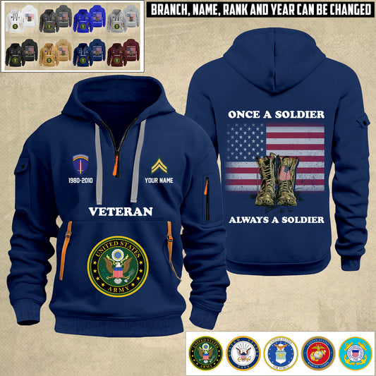 Army Division - Personalized US Soldier/ Veteran With Name And Rank Zip Hoodie Multicolor - 17044128