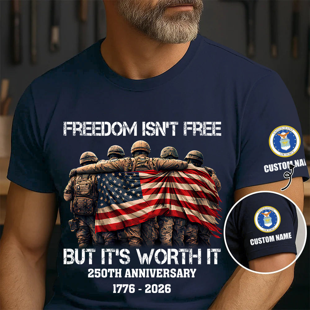 Personalized Name US Air Force Soldier/ Veteran T-Shirt - 1776470402
