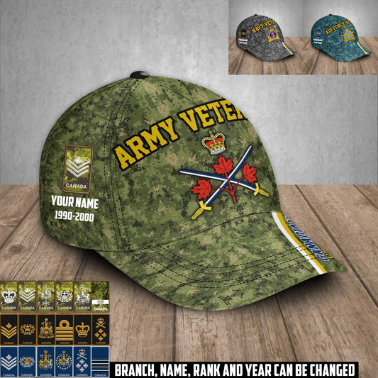 Personalized Rank And Name Canada Soldier/Veterans Baseball Cap - 1759795202