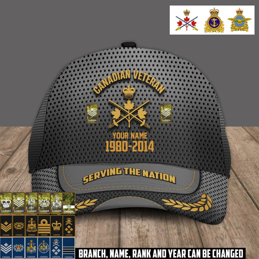 Personalized Name, Year & Rank Canada Soldier/Veterans Baseball Cap - 1759881603