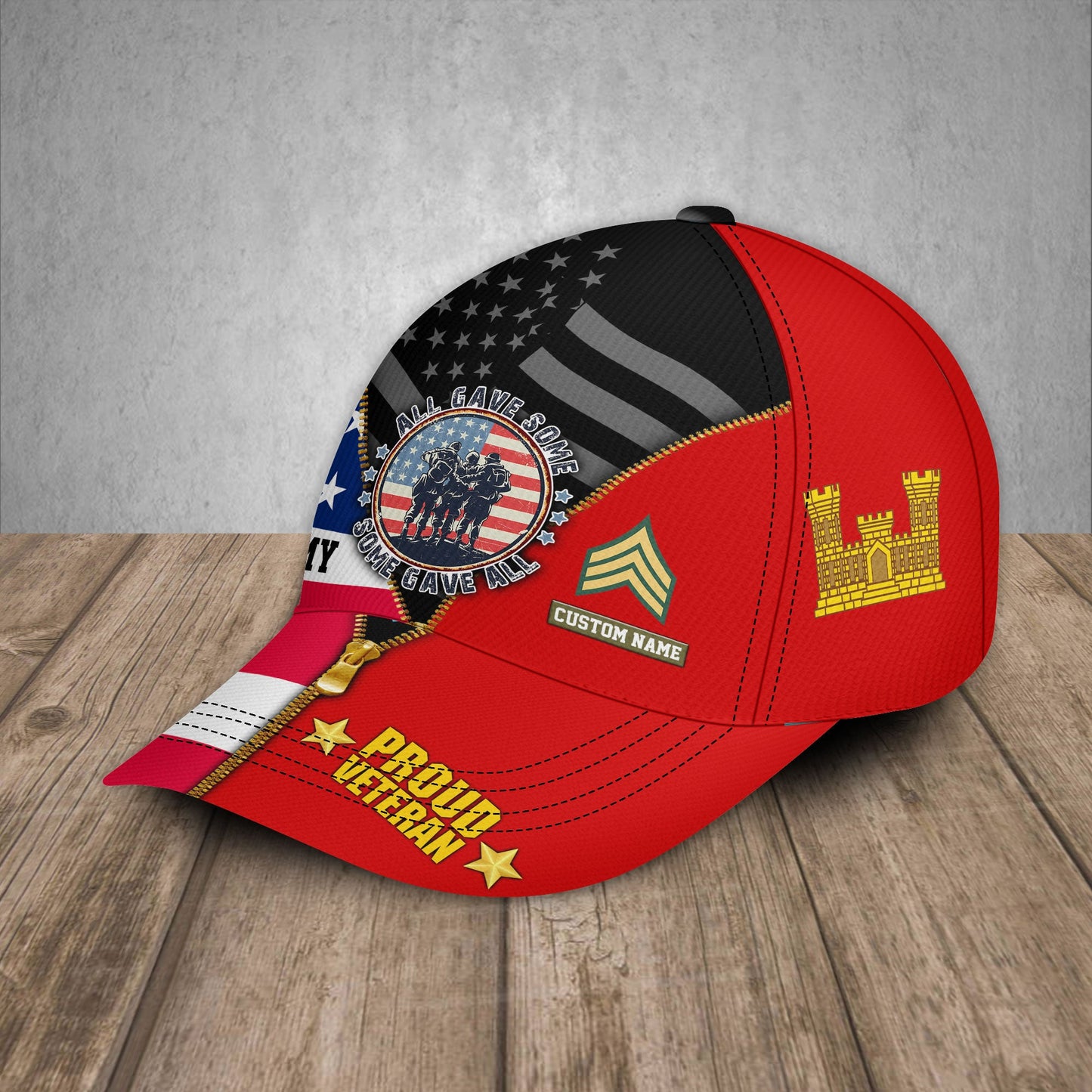 Army Branch - Personalized Rank And Name US Soldier/Veterans Baseball Cap - 1776038402
