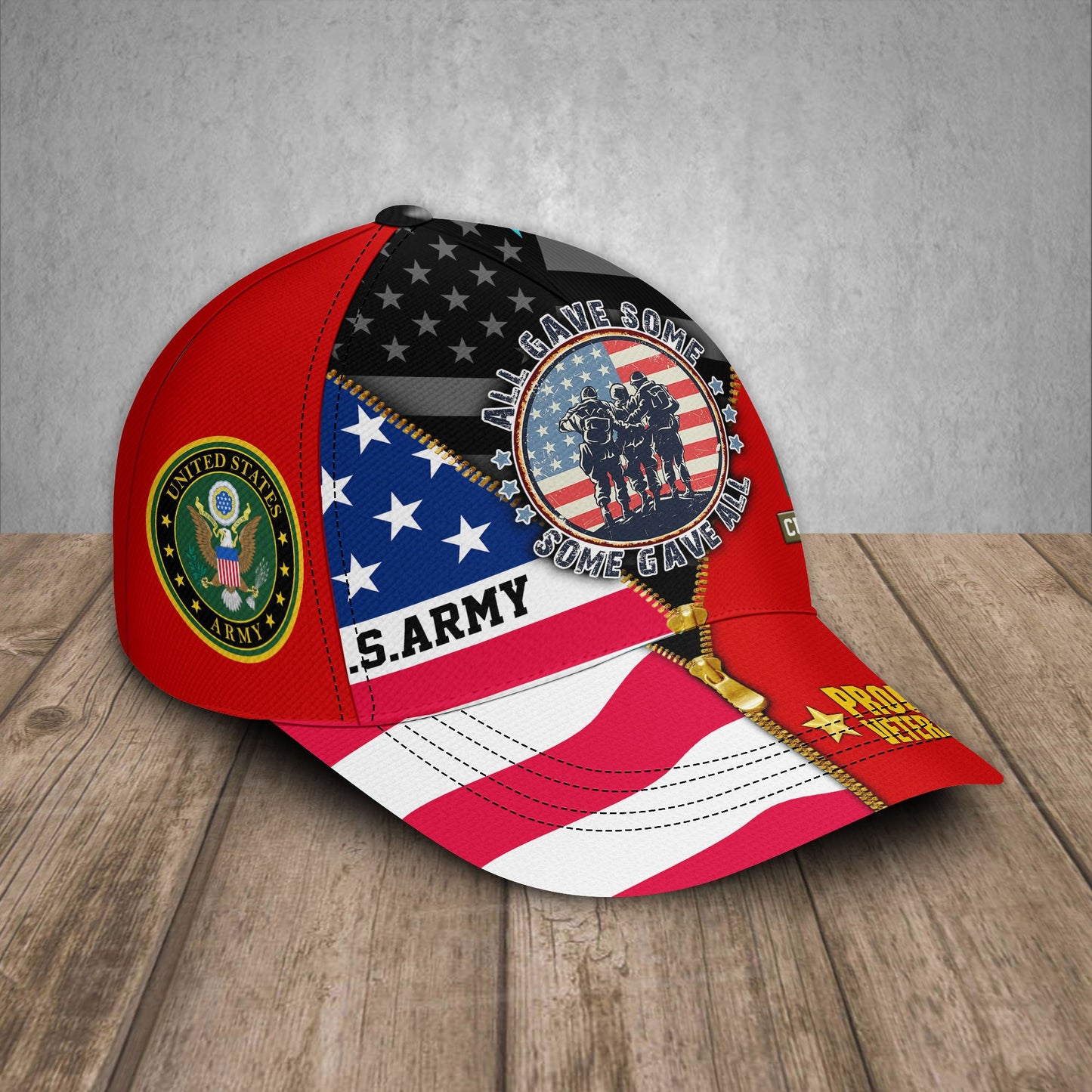 Army Branch - Personalized Rank And Name US Soldier/Veterans Baseball Cap - 1776038402